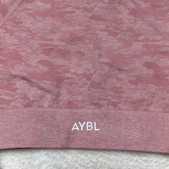 AYBL Seamless Long Sleeve Crop Top Pink Camo Size Small - Picture 8 of 8